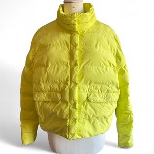 Riani Yellow Cropped Quilted Jacket (sz L)